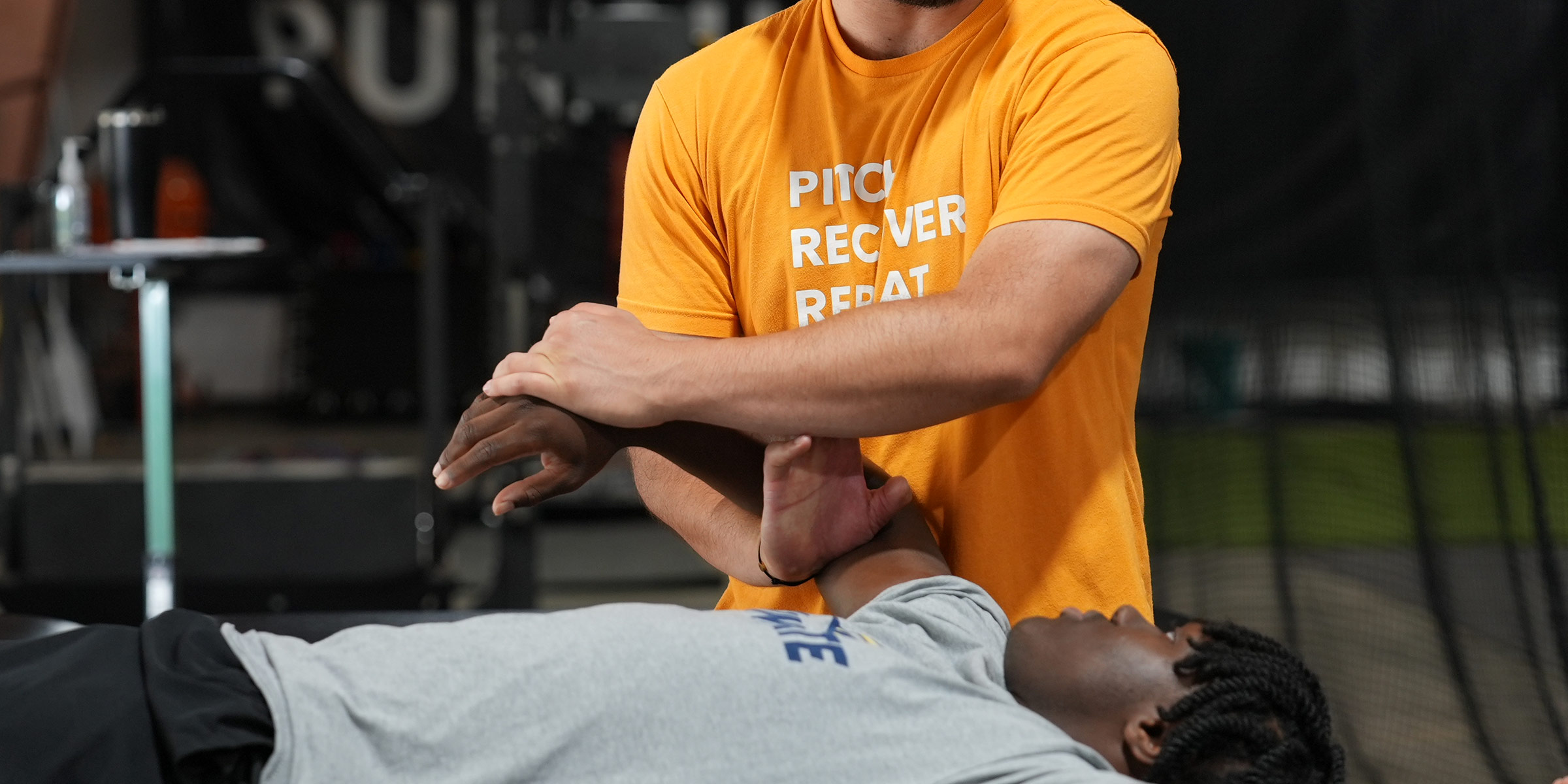 performing therapy on a patient's arm